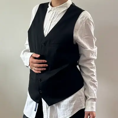 Chaleco de vestir negro para hombre - miniatura 5