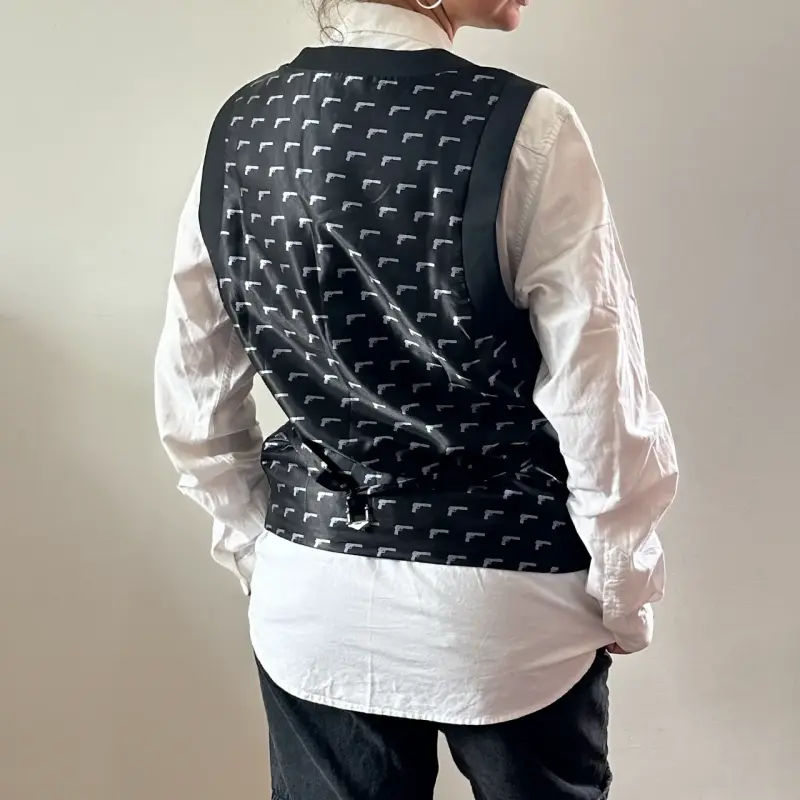 Chaleco de vestir negro para hombre - 3