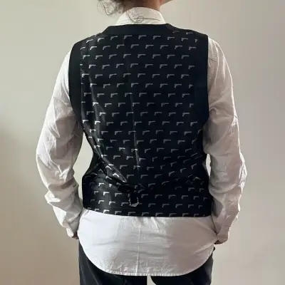 Chaleco de vestir negro para hombre - miniatura 4