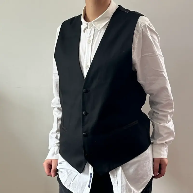 Chaleco de vestir negro para hombre - 5