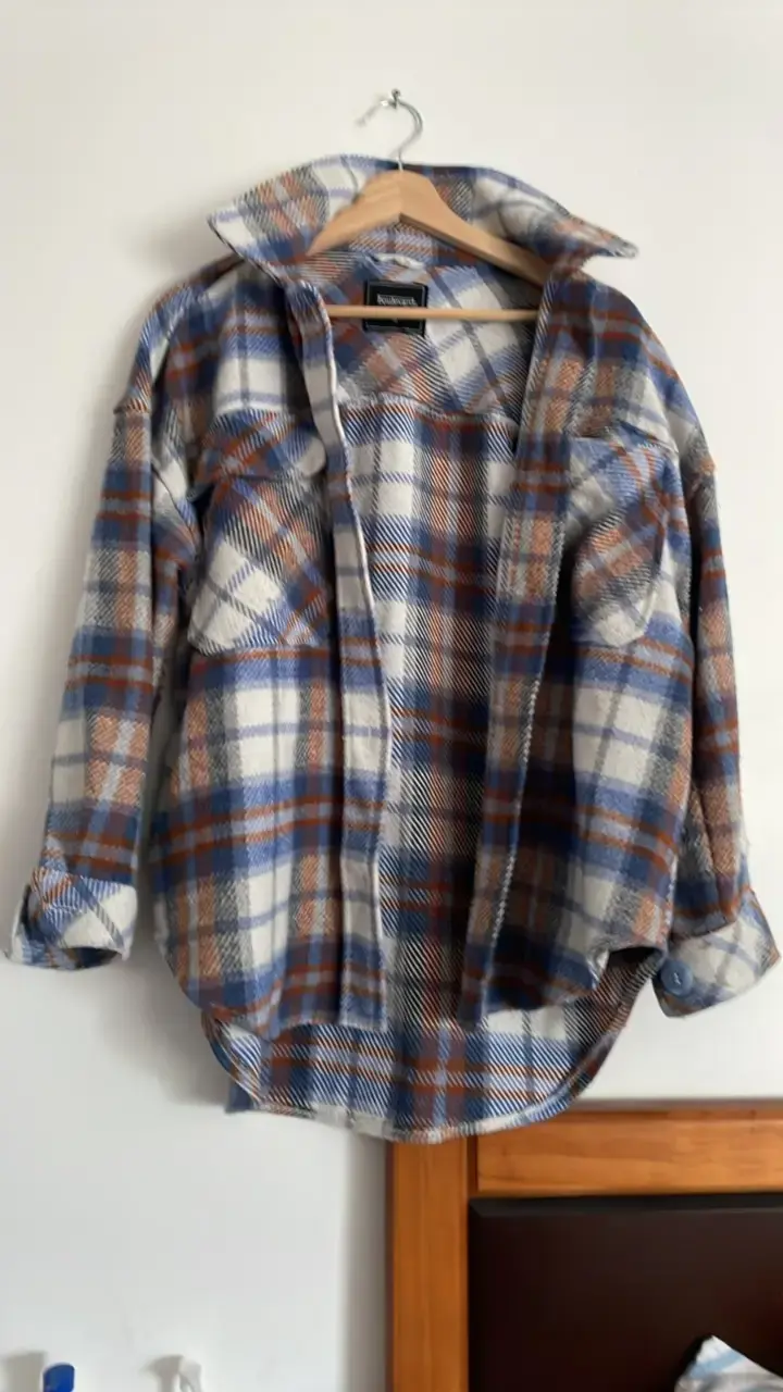 Camisa de franela a cuadros para hombre