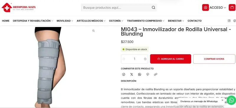Inmovilizador de rodilla Blunding talla L - 5