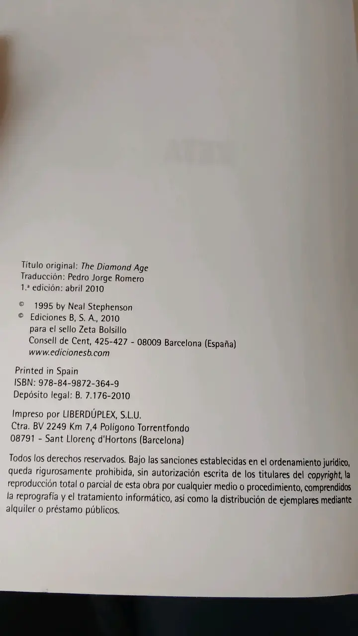 Libro 'La Era del Diamante' de Neal Stephenson - 3