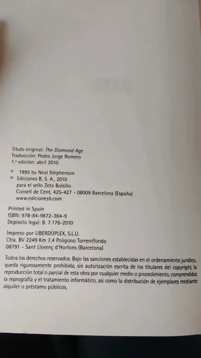 Libro 'La Era del Diamante' de Neal Stephenson - miniatura 3