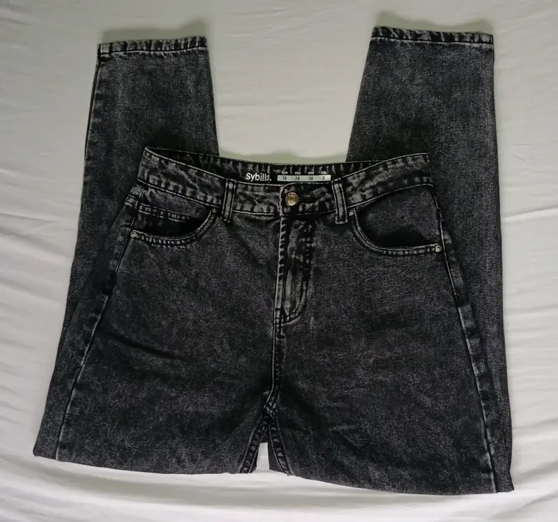 Jeans negros desgastados para mujer Sybilla - 2