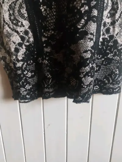 Vestido de encaje negro y blanco Marc Cain elegante - miniatura 5