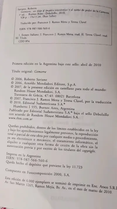 Libro Gomorra de Roberto Saviano - miniatura 3