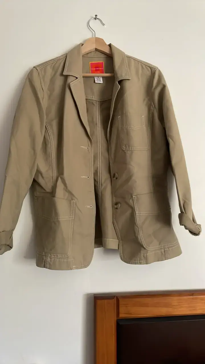 Chaqueta beige de algodón para hombre