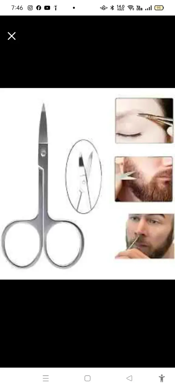 Tijeras de precisión para cejas y barba