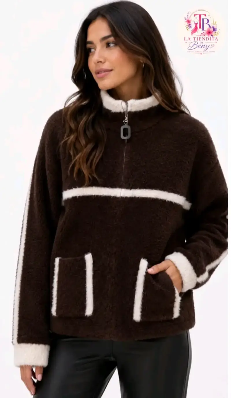 Chaqueta de lana polar con cierre para mujer - 2