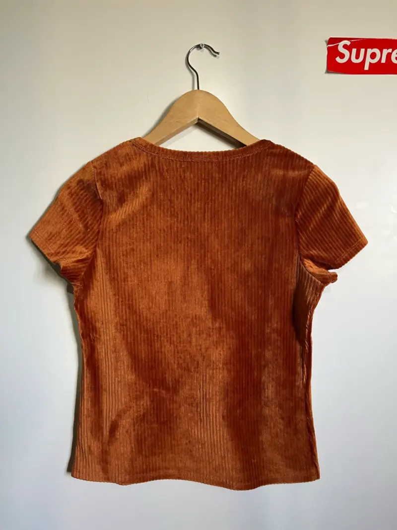top/polera de terciopelo color terracota - 2