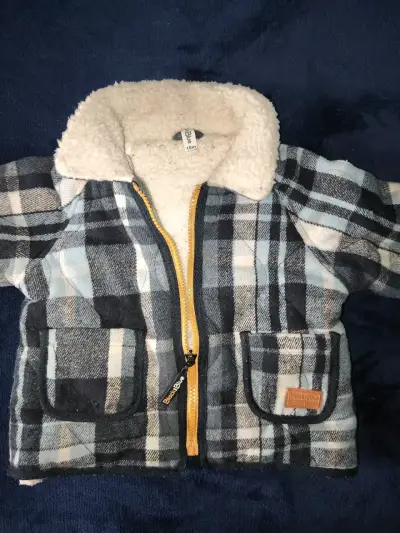 Chaqueta de niño a cuadros con forro polar - miniatura 1