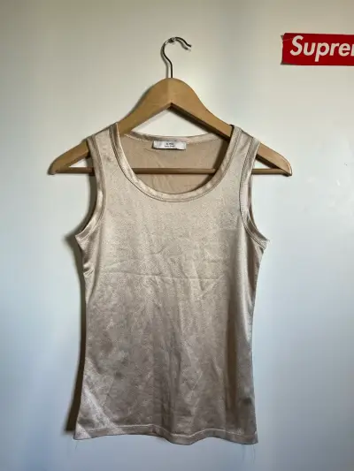 polera sin mangas beige brillante - miniatura 1