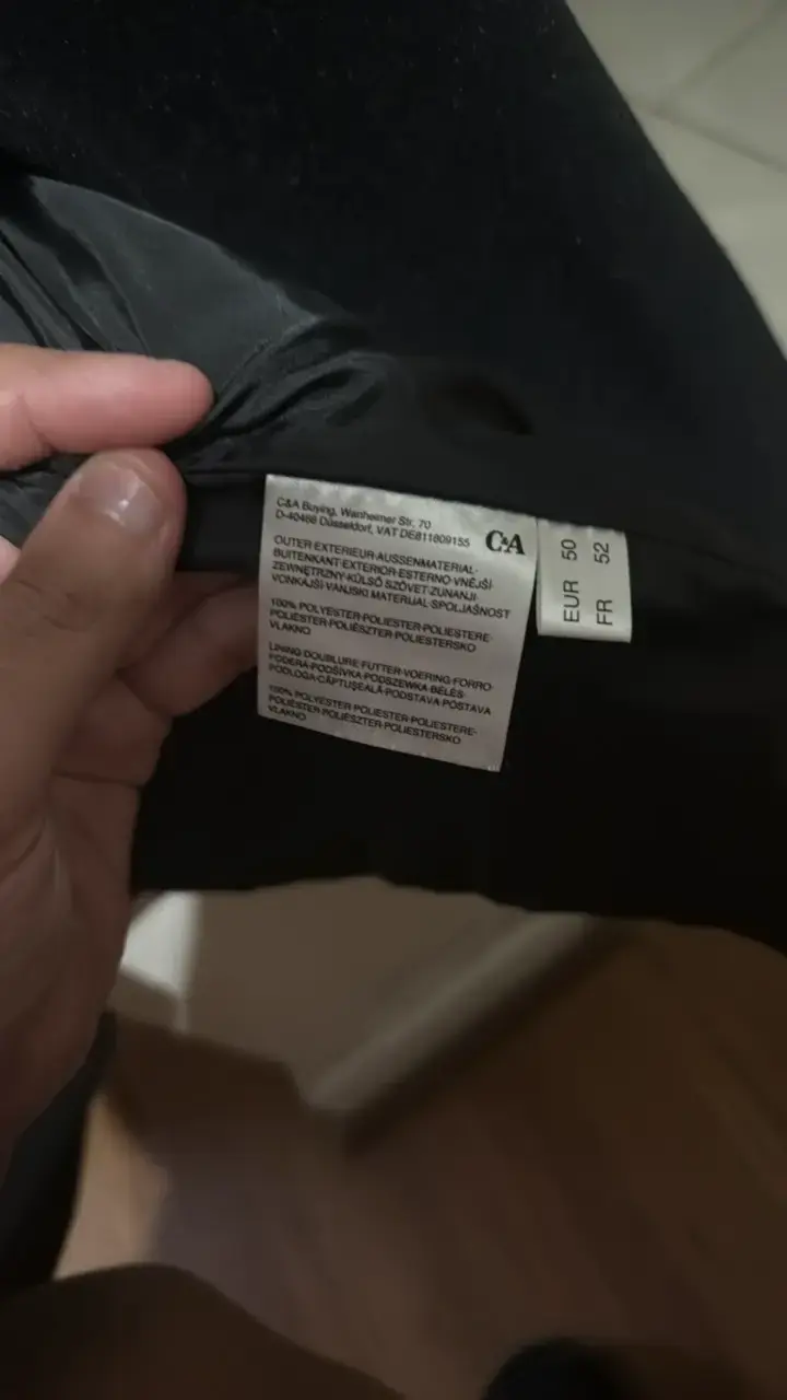 Abrigo negro de lana para hombre talla 50 - 3