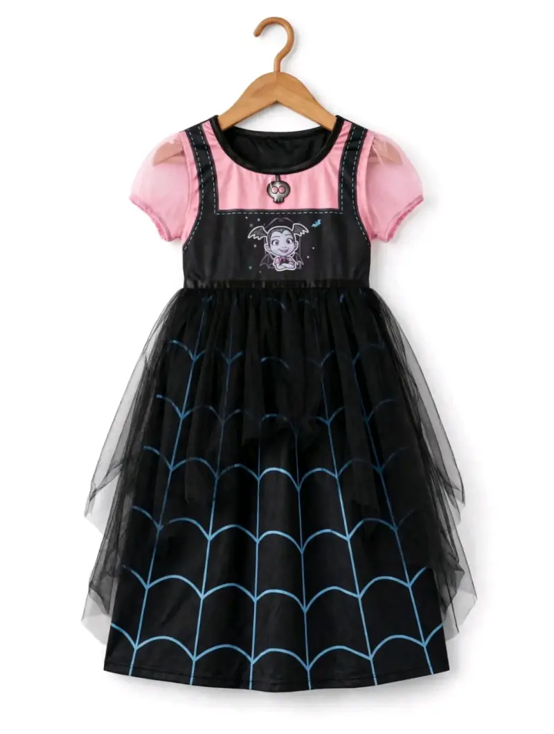 Disfraz de Vampirina para niña con diseño de telaraña