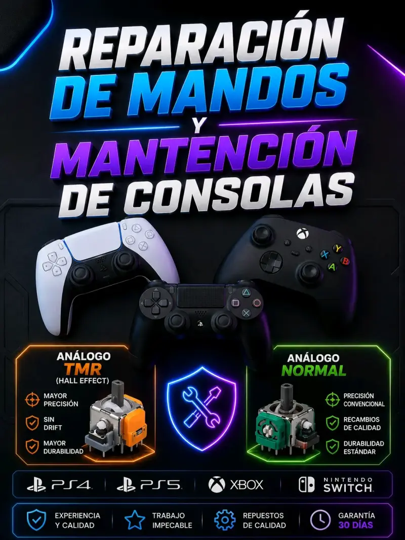 Reparación de mandos y mantencion de consolas