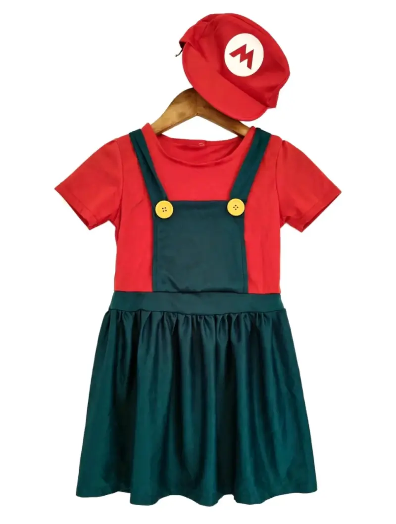 Disfraz niña Mario Bros con Gorra. Talla 6