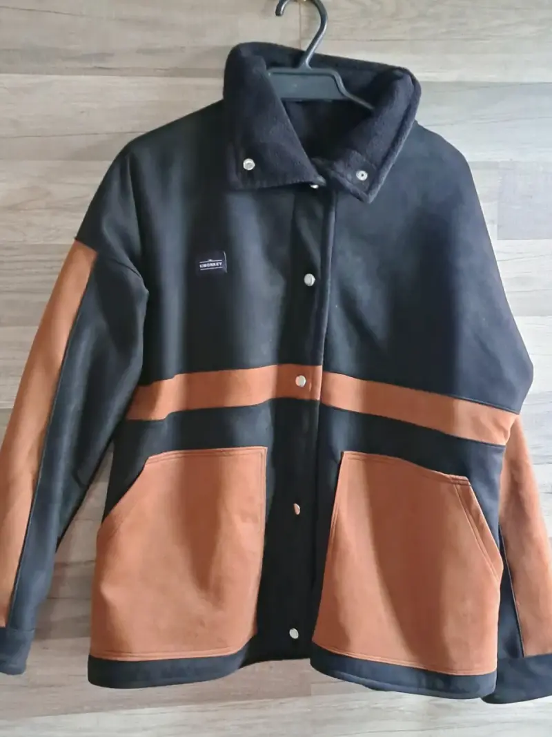 Chaqueta de lana bicolor para mujer - 1