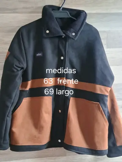 Chaqueta de lana bicolor para mujer - miniatura 3