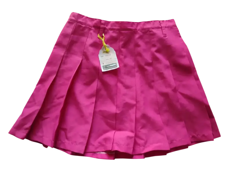 Falda corta plisada fucsia para mujer