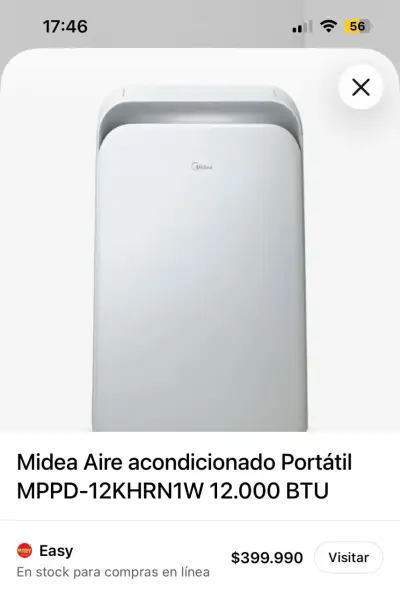 Aire Acondicionado Portátil Midea con Control - miniatura 6
