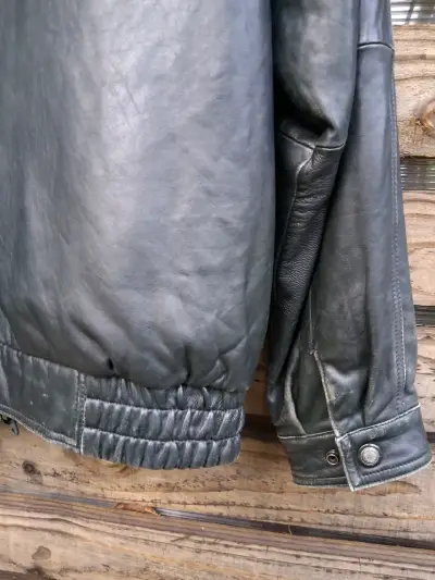 Chaqueta de cuero Verde Oscuro Danier para hombre - miniatura 4