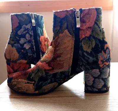 Botines de tela con estampado floral - miniatura 1