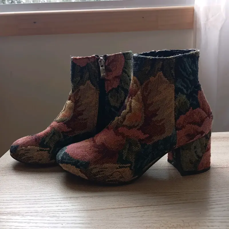 Botines de tela con estampado floral - 2