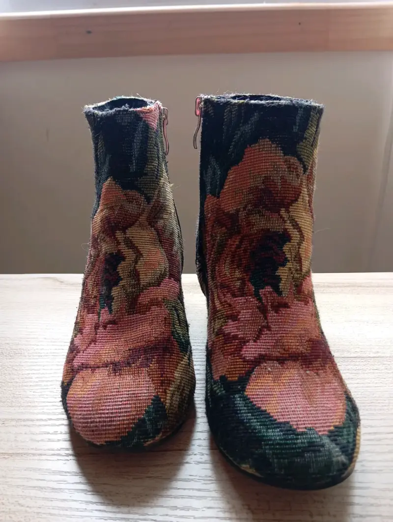 Botines de tela con estampado floral - 3