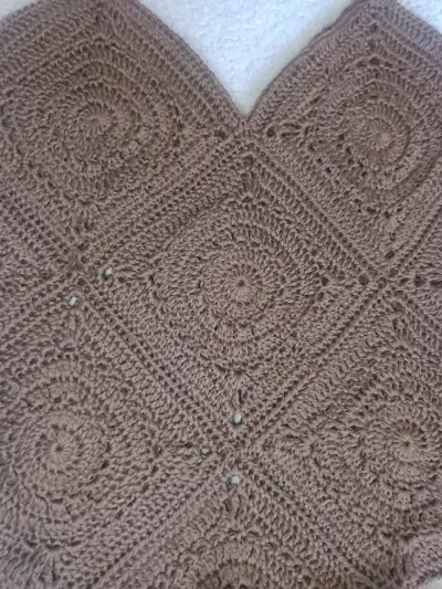 Bolso de crochet marrón hecho a mano - miniatura 1
