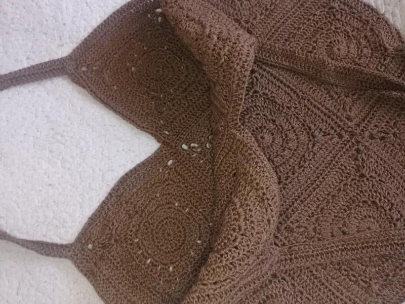 Bolso de crochet marrón hecho a mano - 3