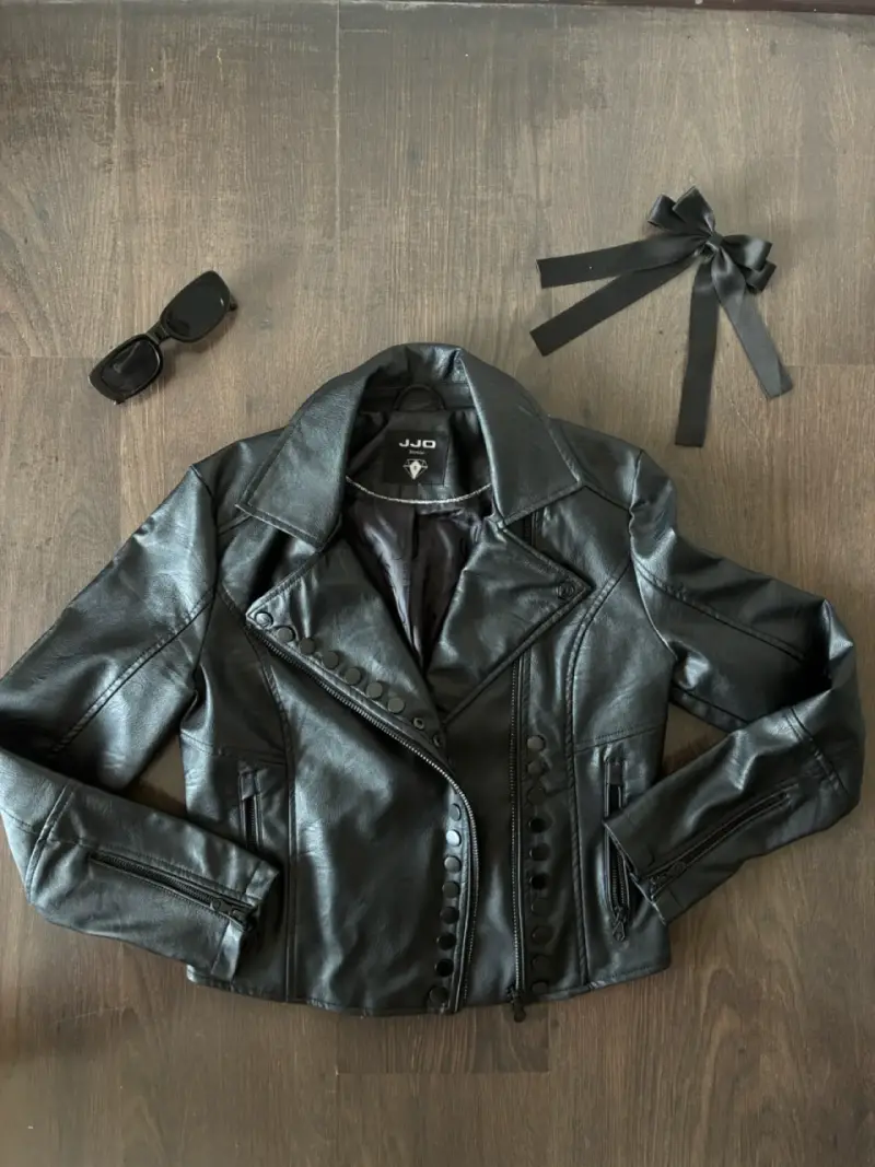 Chaqueta de cuero negra JJO para mujer - 1