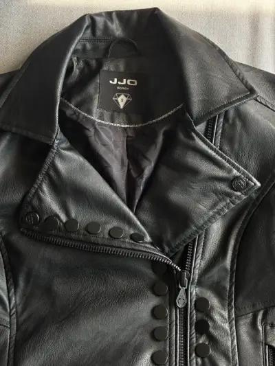 Chaqueta de cuero negra JJO para mujer - miniatura 3