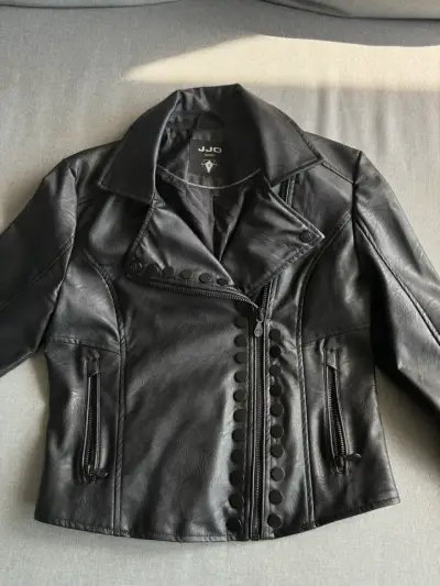 Chaqueta de cuero negra JJO para mujer - miniatura 4