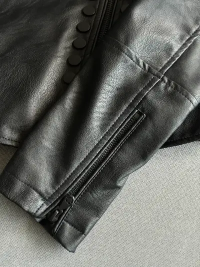 Chaqueta de cuero negra JJO para mujer - miniatura 6