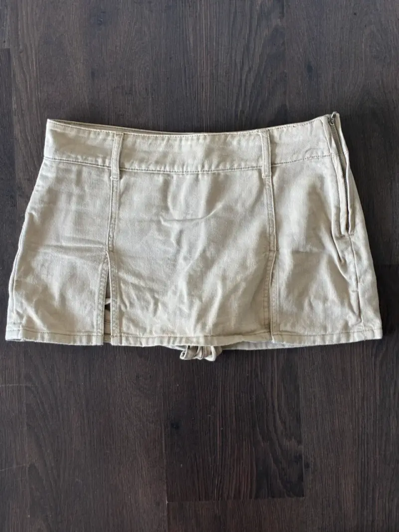 Falda corta beige Opposite Denim talla 38 - 1