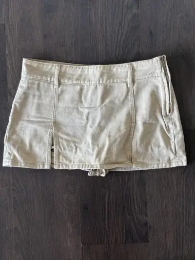 Falda corta beige Opposite Denim talla 38 - miniatura 1
