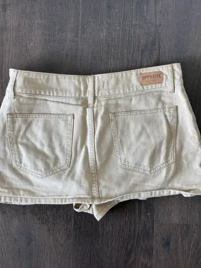 Falda corta beige Opposite Denim talla 38 - miniatura 4
