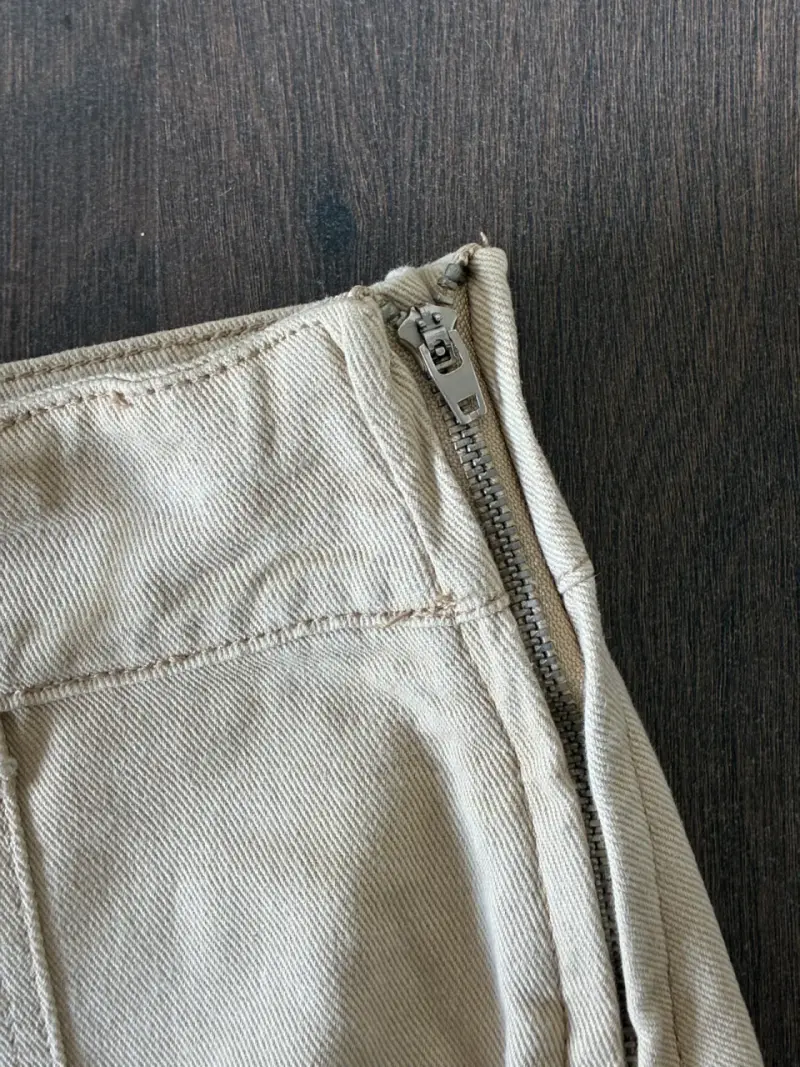 Falda corta beige Opposite Denim talla 38 - 5