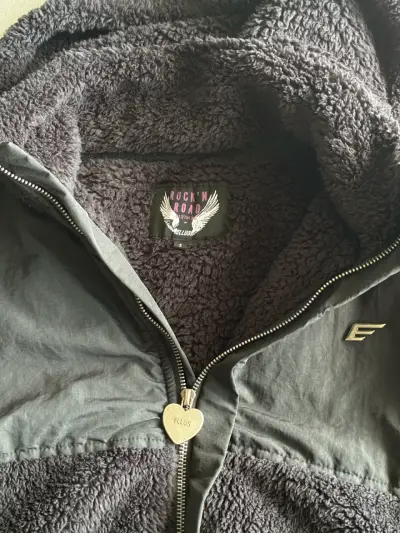 Chaqueta de polar con gorro Ellus negra - miniatura 2