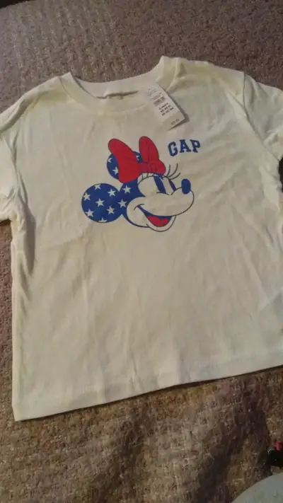 Polera infantil Minnie Mouse GAP blanca talla 5 - miniatura 1