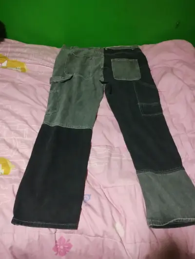 Pantalones de mezclilla bicolor corona x denim - miniatura 2