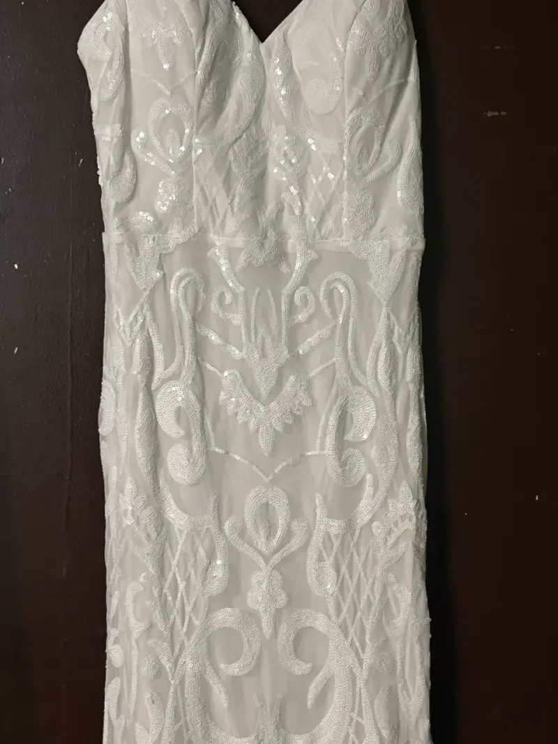 Vestido de  encaje blanco elegante - 2
