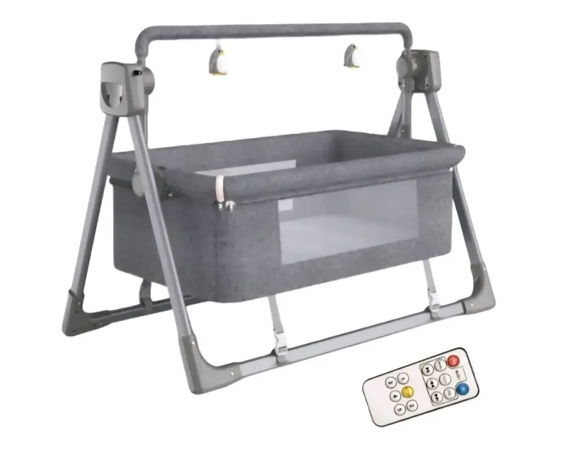 Cuna mecedora plegable con control remoto - 3