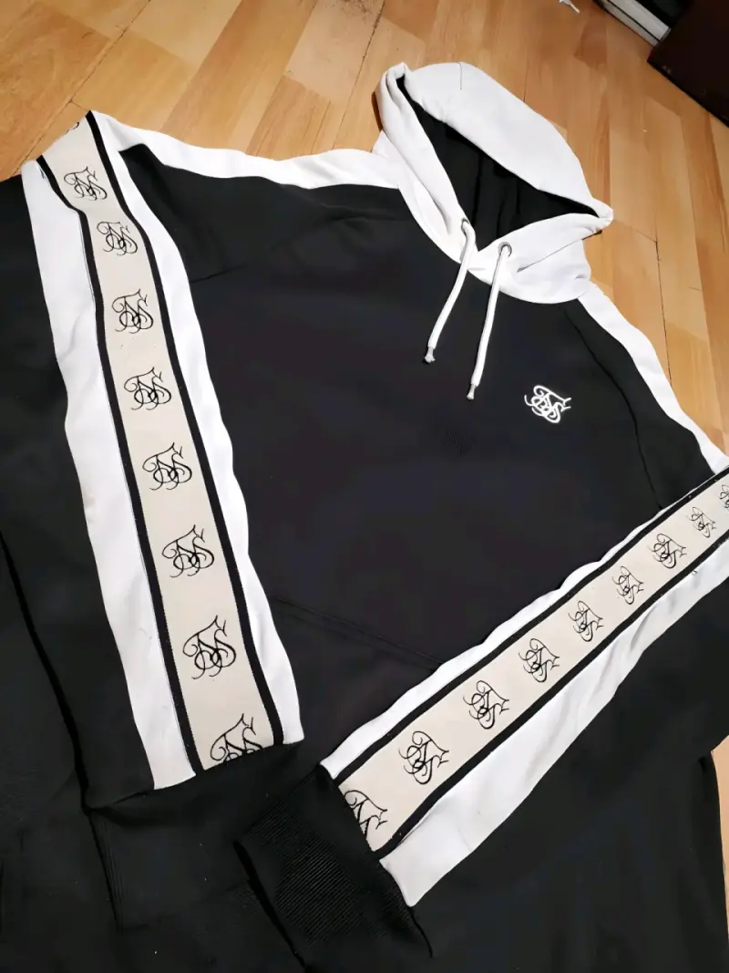 Polerón con capucha SikSilk negro y blanco - 2