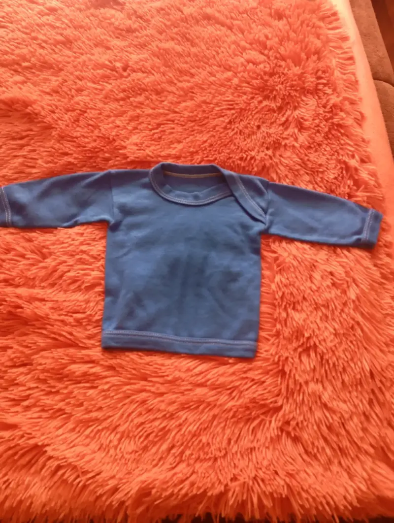 Polera manga larga azul para bebé - 2