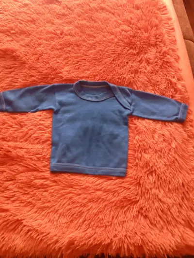 Polera manga larga azul para bebé - miniatura 2