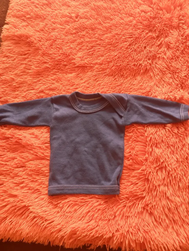 Polera manga larga azul para bebé - 3