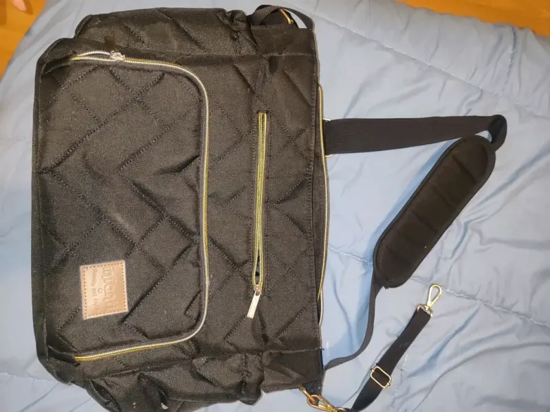 Bolso cambiador de pañales negro con bolsillos - 2