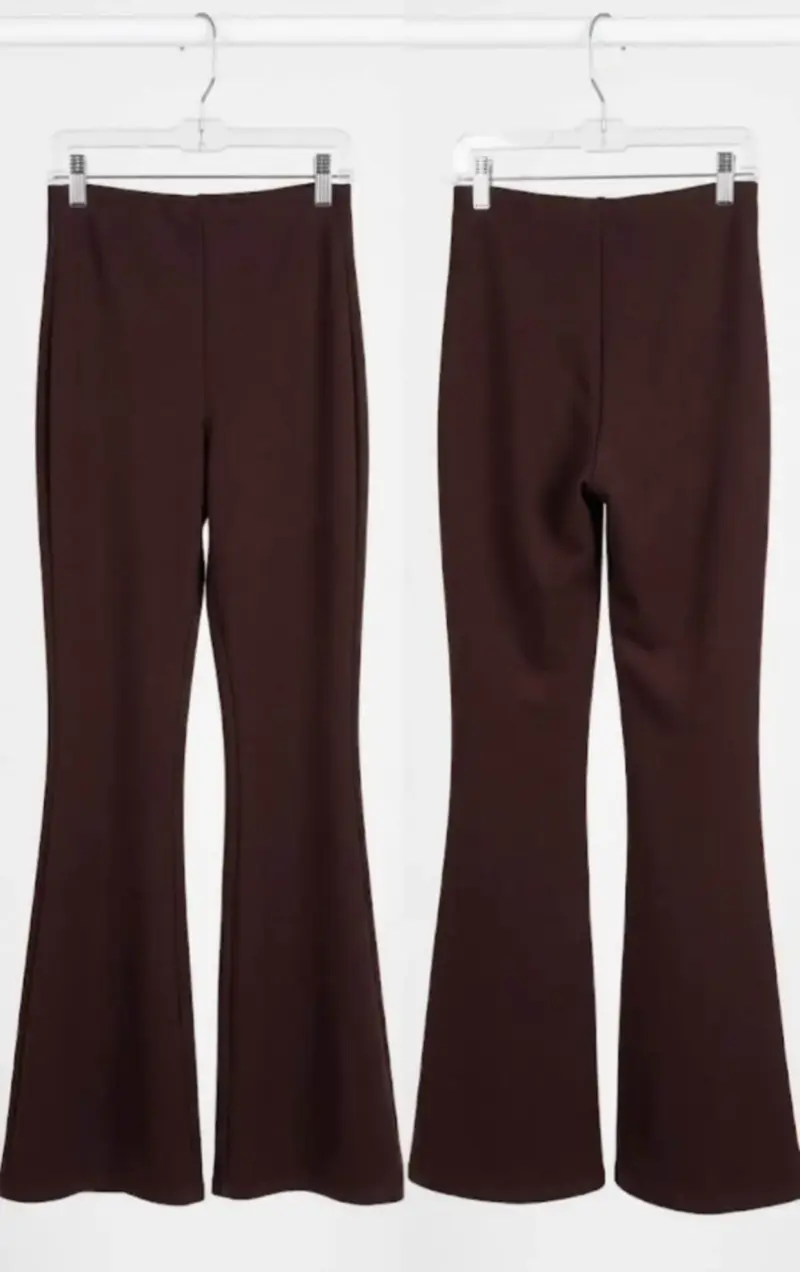 Pantalones acampanados marrones para mujer